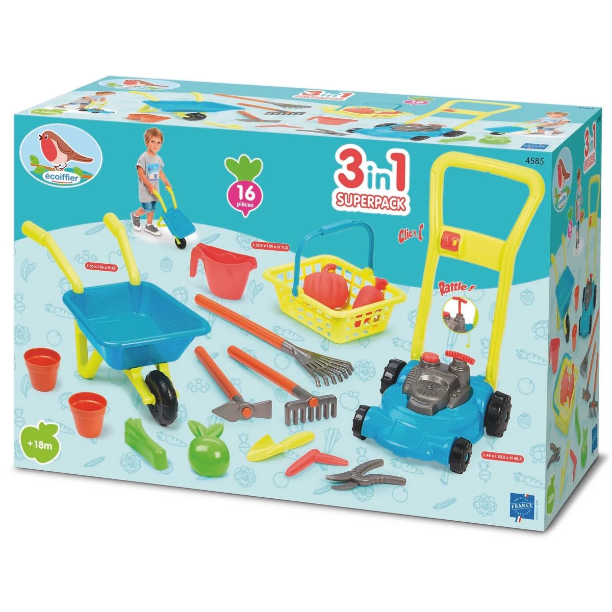 ECOIFFIER Super Pack Jardin 3 En 1 2 ECOIFFIER Super Pack Jardin 3 En 1 – Image 2