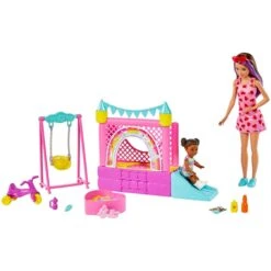 MATTEL Barbie Skipper Baby-Sitter : Coffret Château Gonflable