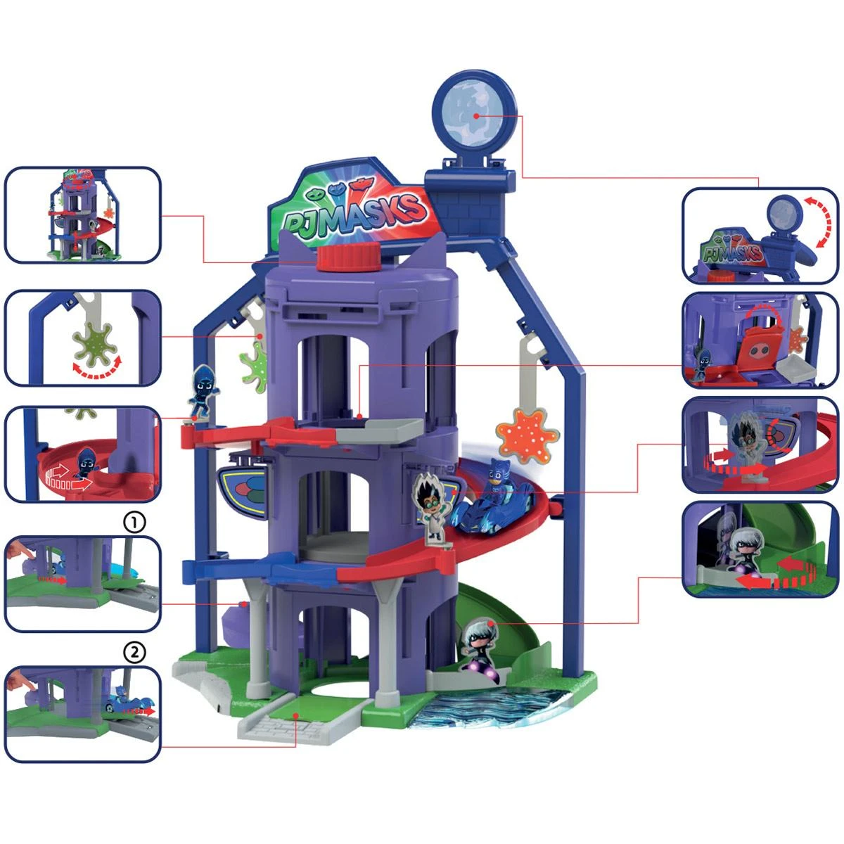 Majorette Pyjamasques Quartier Général + 4 Véhicules 2 Majorette Pyjamasques Quartier Général + 4 Véhicules – Image 2