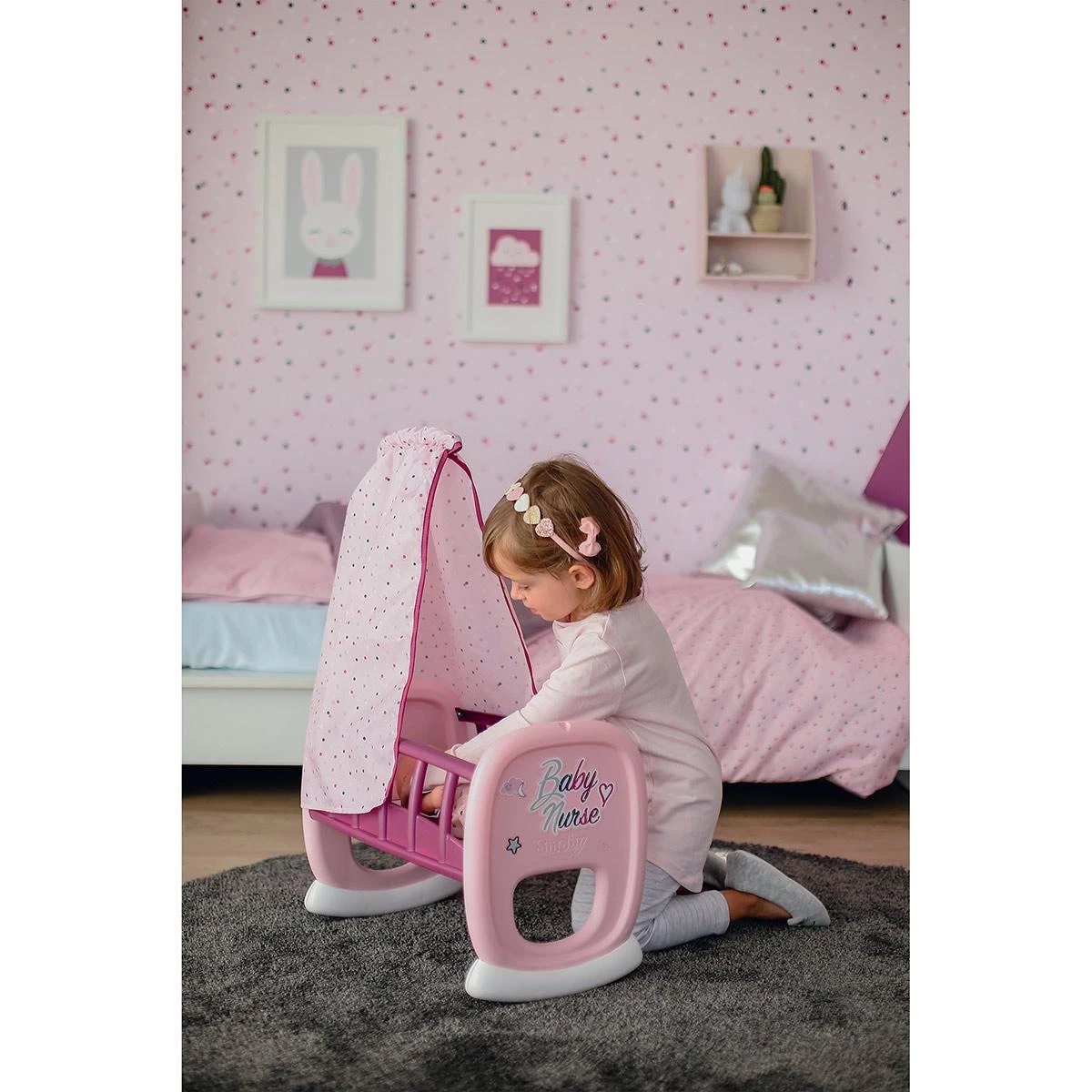 Smoby Baby Nurse Bercelonnette - Lit Pour Poupon 2 Smoby Baby Nurse Bercelonnette - Lit Pour Poupon – Image 2