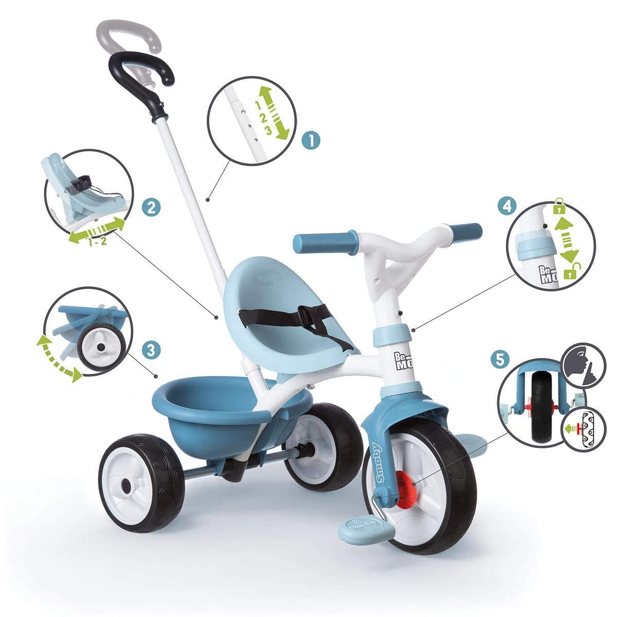 SMOBY Tricycle Be Move Bleu Ciel 3 SMOBY Tricycle Be Move Bleu Ciel – Image 3