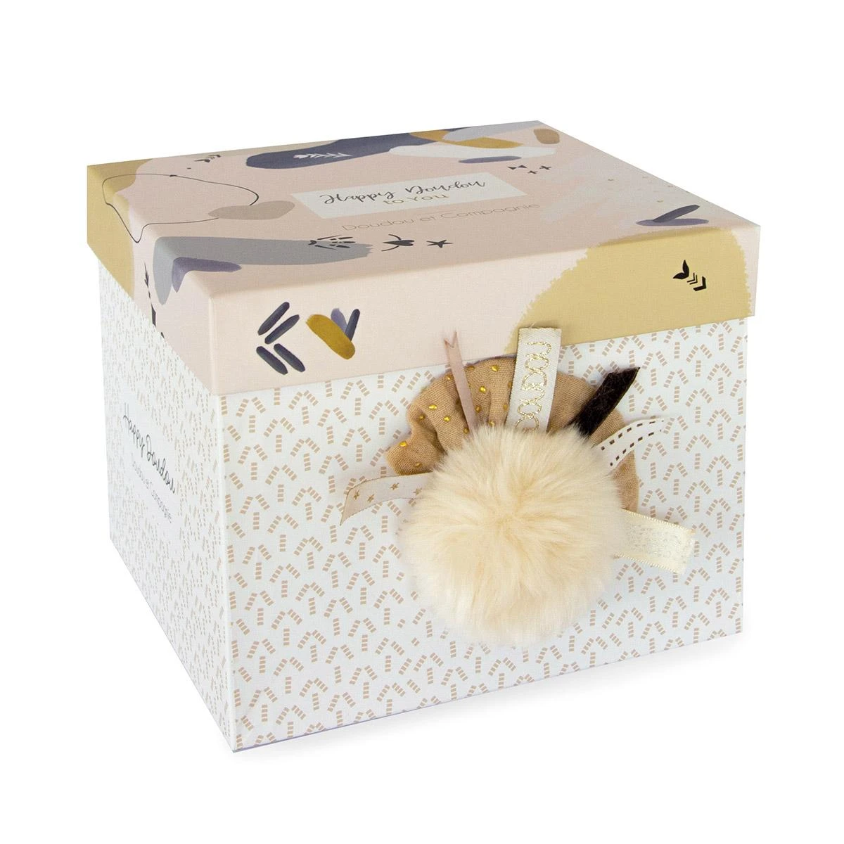 Doudou Happy Pantin Pompon Naturel 2 Doudou Happy Pantin Pompon Naturel – Image 2