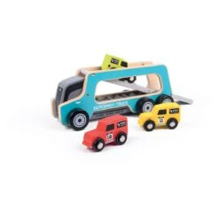 Camion De Transport En Bois + 3 Véhicules