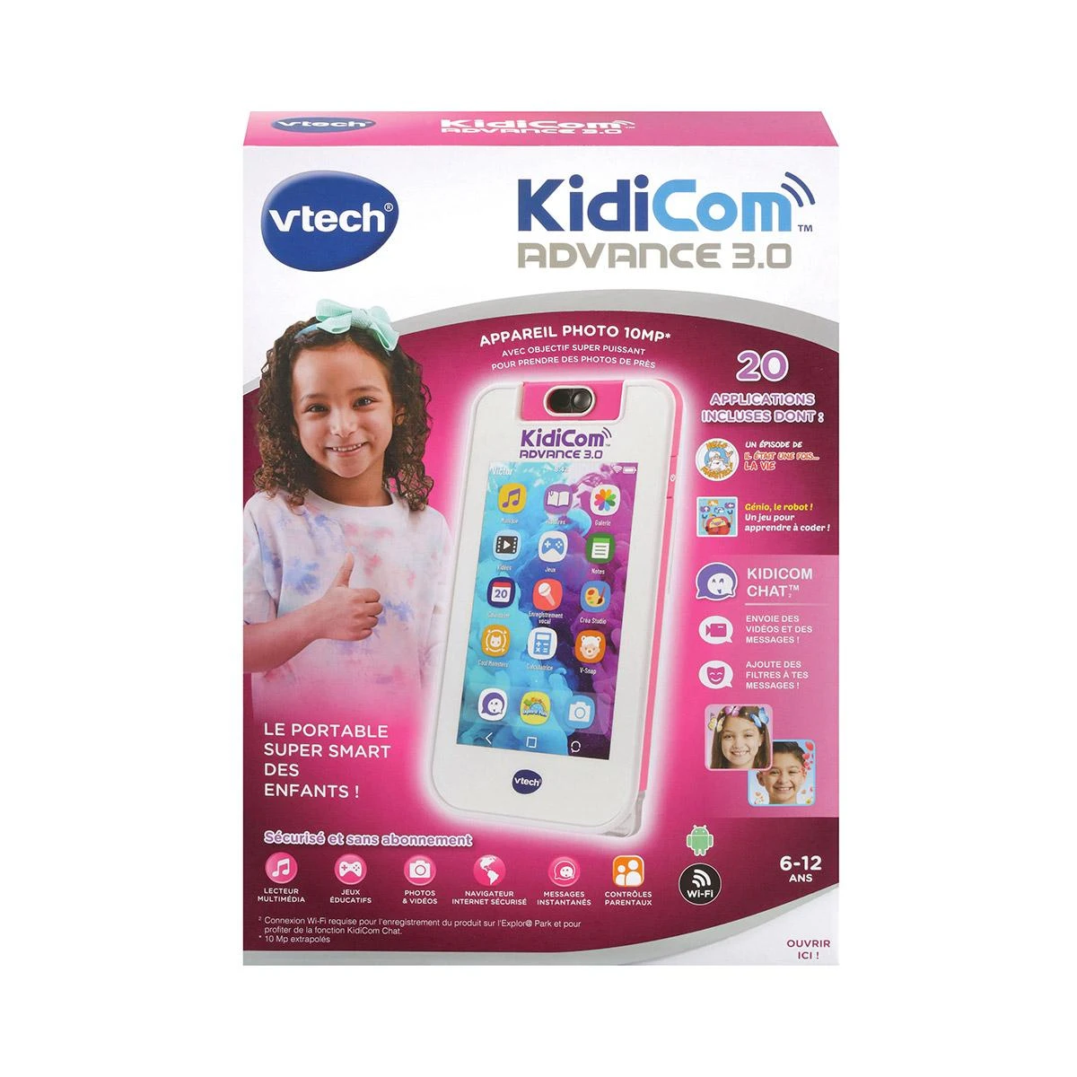VTech KidiCom Advance 3.0 Blanc Et Rose 3 VTech KidiCom Advance 3.0 Blanc Et Rose – Image 3
