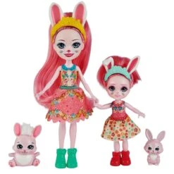 MATTEL Poupées Sœurs Lapin Enchantimals : Bree Lapin Et Bedelia Lapin