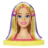 MATTEL Barbie Ultra Chevelure - Tête à Coiffer Blonde Mèches Arc-en-ciel