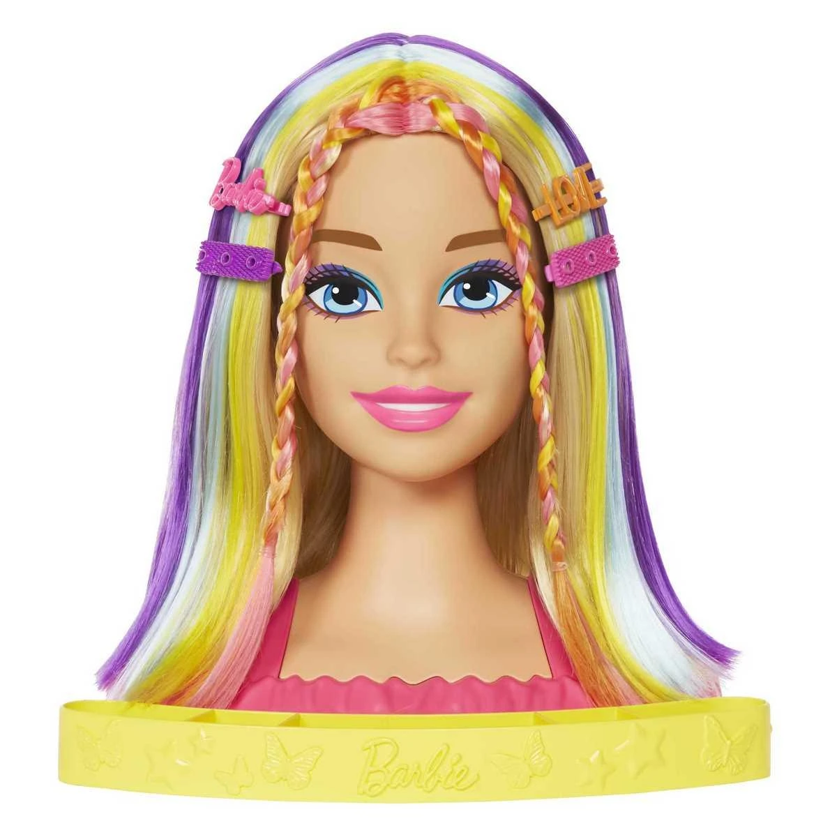 MATTEL Barbie Ultra Chevelure - Tête à Coiffer Blonde Mèches Arc-en-ciel 1 MATTEL Barbie Ultra Chevelure - Tête à Coiffer Blonde Mèches Arc-en-ciel