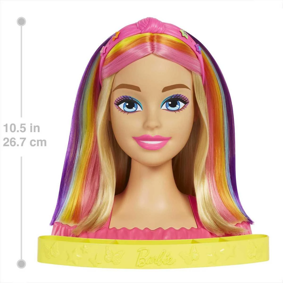 MATTEL Barbie Ultra Chevelure - Tête à Coiffer Blonde Mèches Arc-en-ciel 4 MATTEL Barbie Ultra Chevelure - Tête à Coiffer Blonde Mèches Arc-en-ciel – Image 4