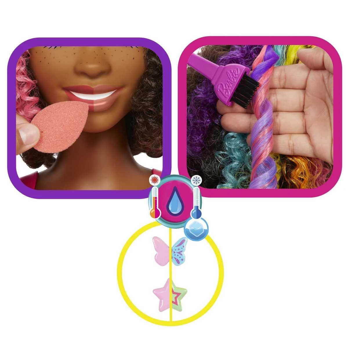 MATTEL Barbie Ultra Chevelure - Tête à Coiffer Brune Avec Mèches Arc-en-ciel 3 MATTEL Barbie Ultra Chevelure - Tête à Coiffer Brune Avec Mèches Arc-en-ciel – Image 3